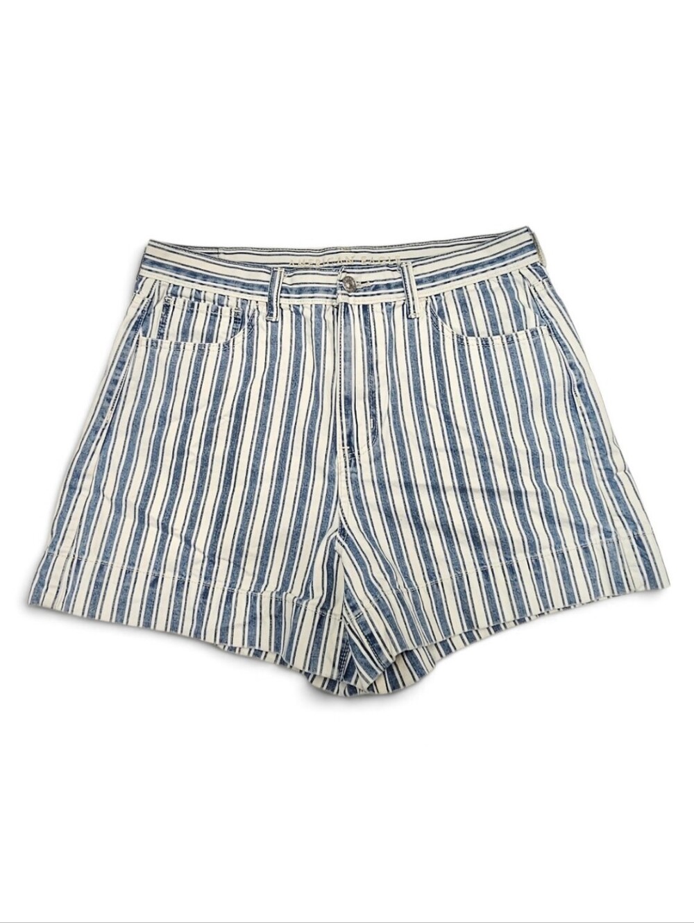American Eagle Outfitters high-rise Mom short Chambray Stripe Short 10